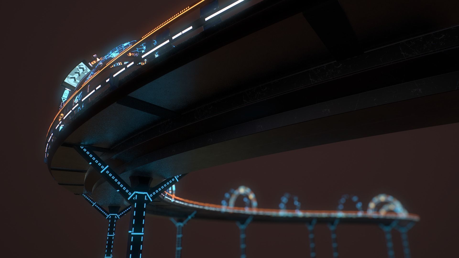 Sci-fi Road Low-poly 3D model_29