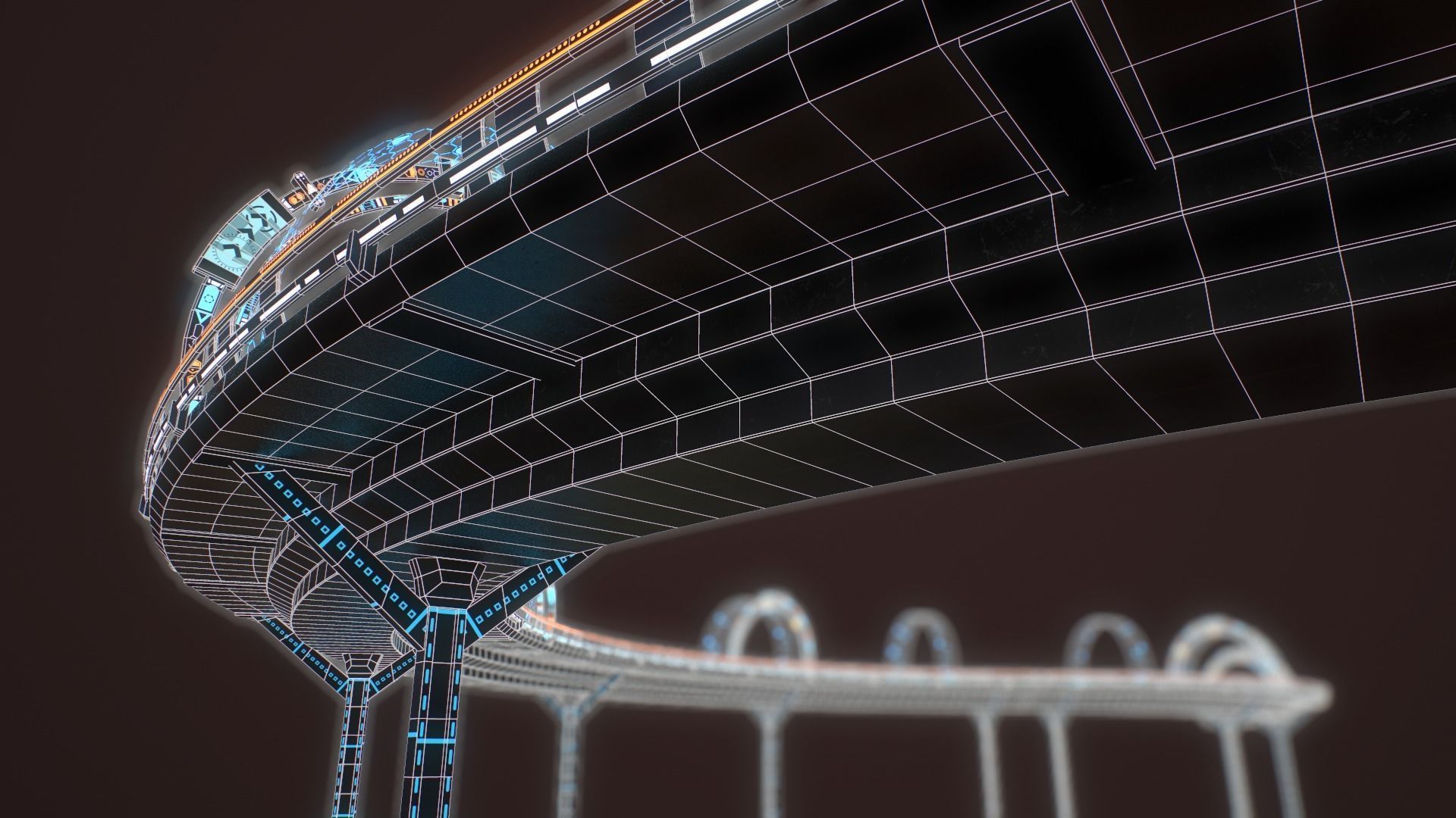 Sci-fi Road Low-poly 3D model_30