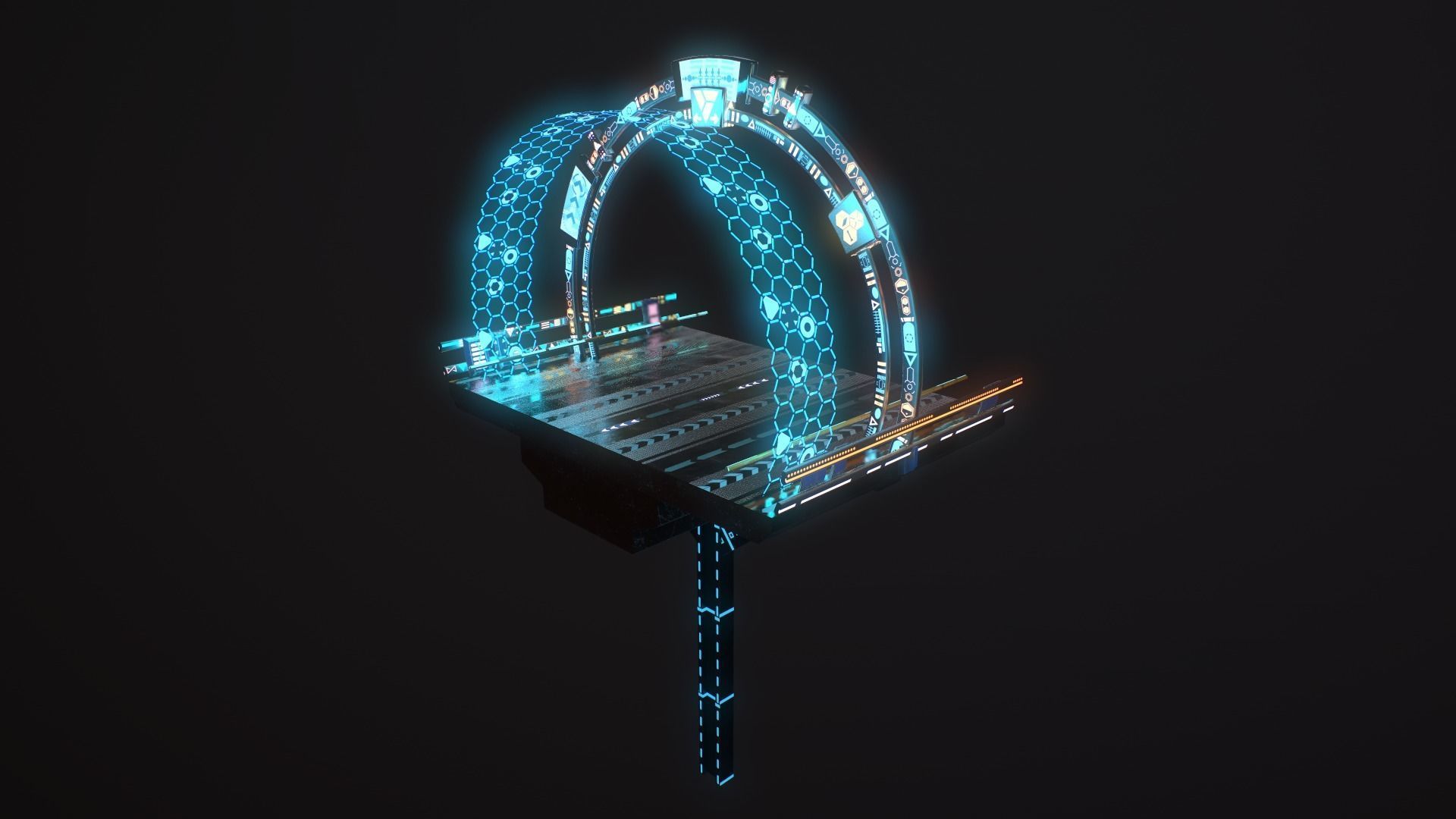 Sci-fi Road Low-poly 3D model_32