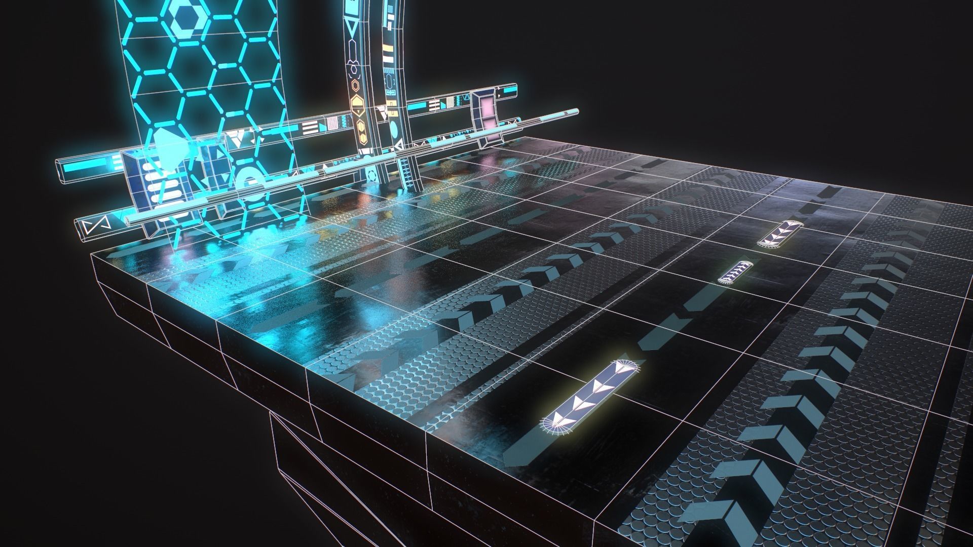 Sci-fi Road Low-poly 3D model_35