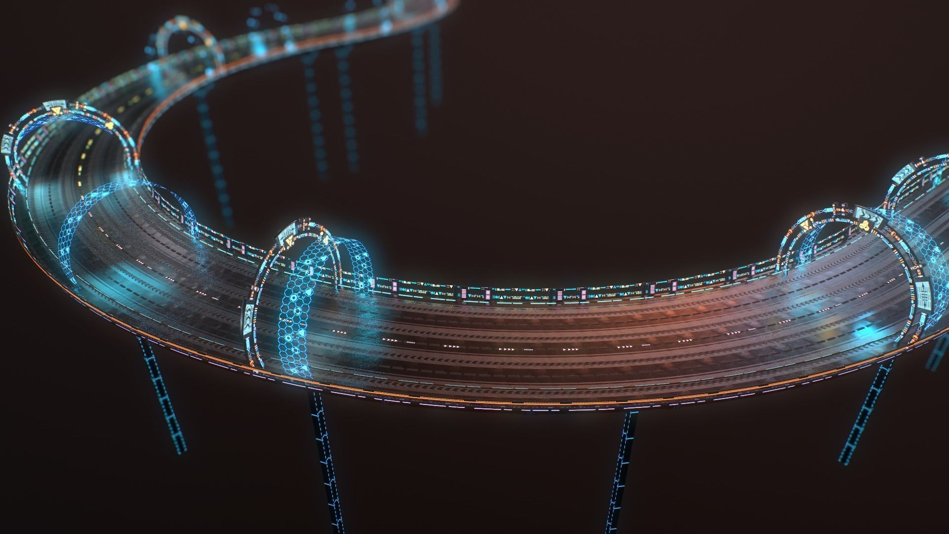 Sci-fi Road Low-poly 3D model_26
