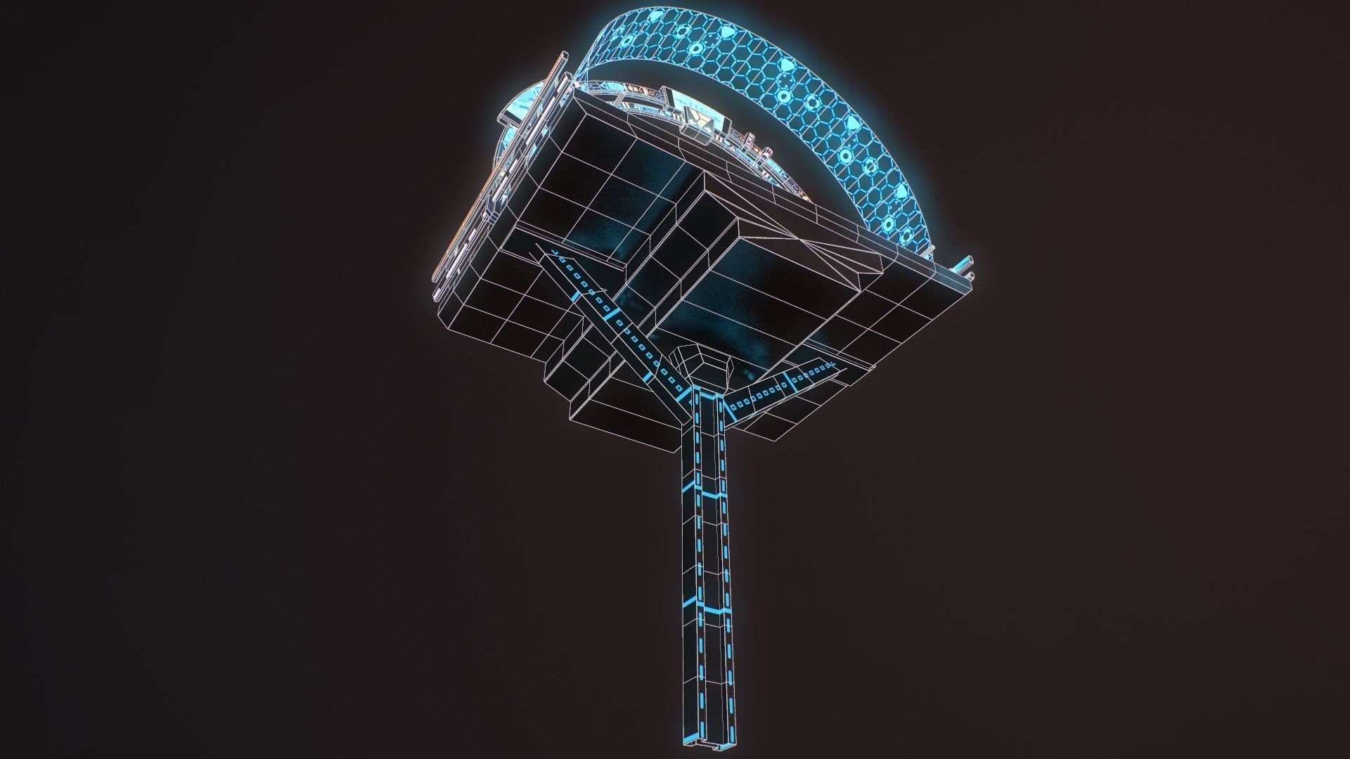 Sci-fi Road Low-poly 3D model_34
