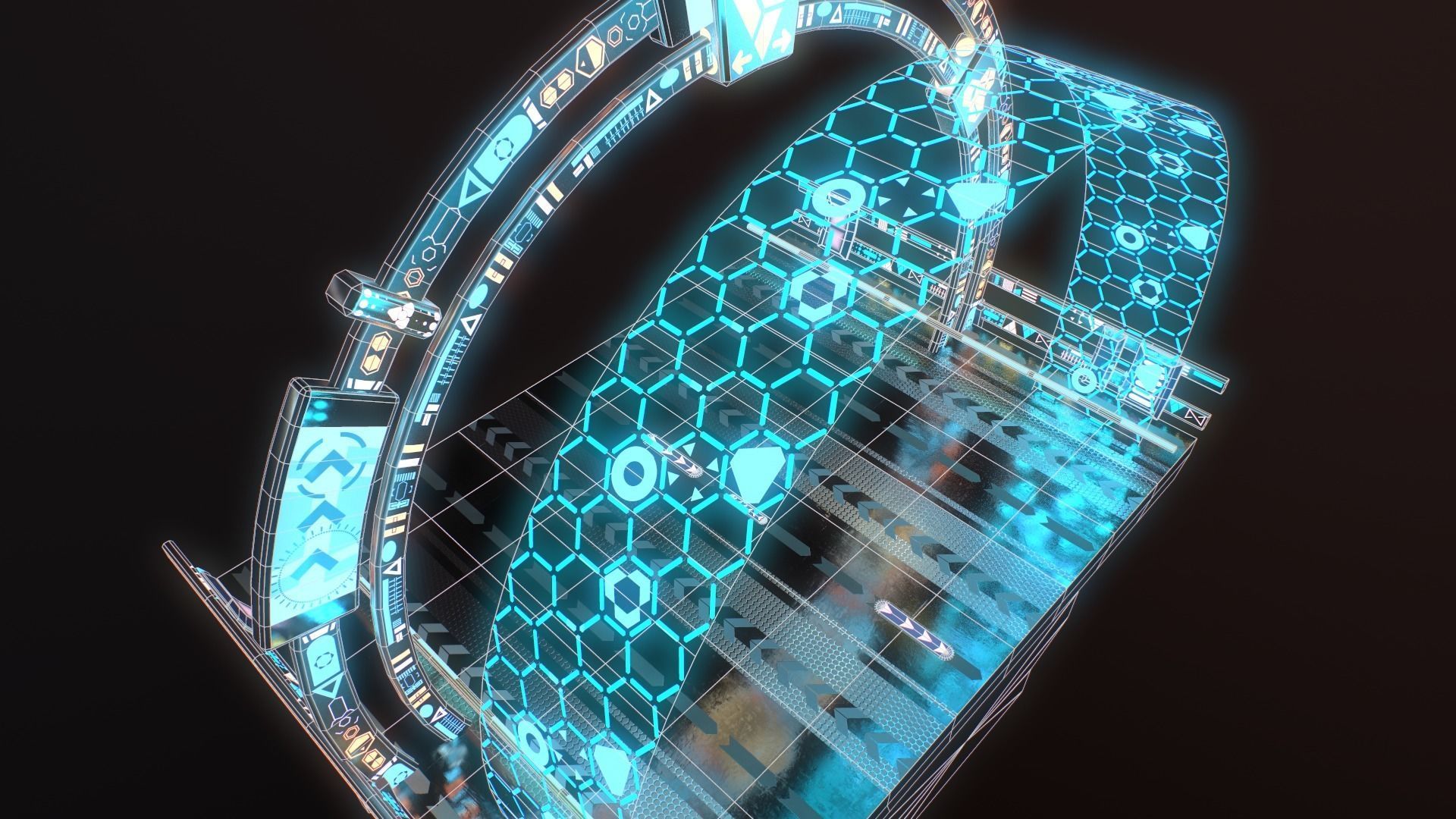 Sci-fi Road Low-poly 3D model_33