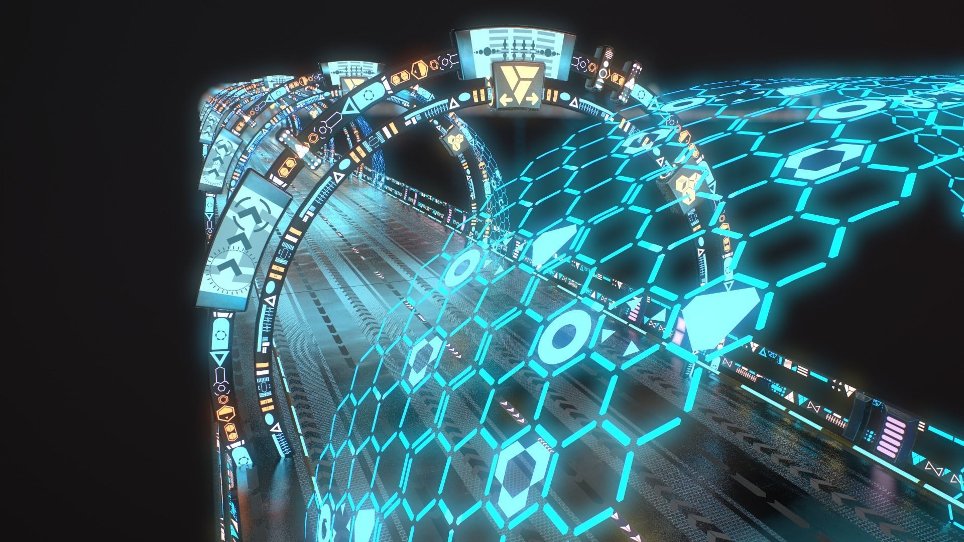 Sci-fi Road Low-poly 3D model_18