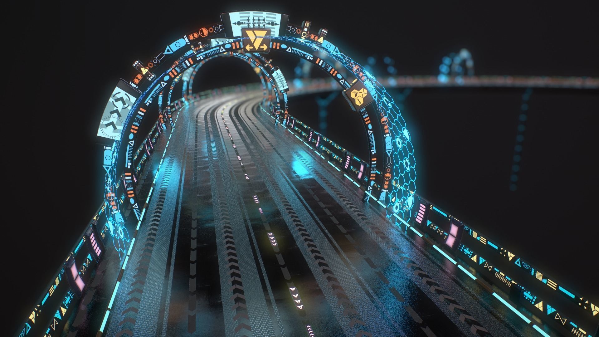 Sci-fi Road Low-poly 3D model_15