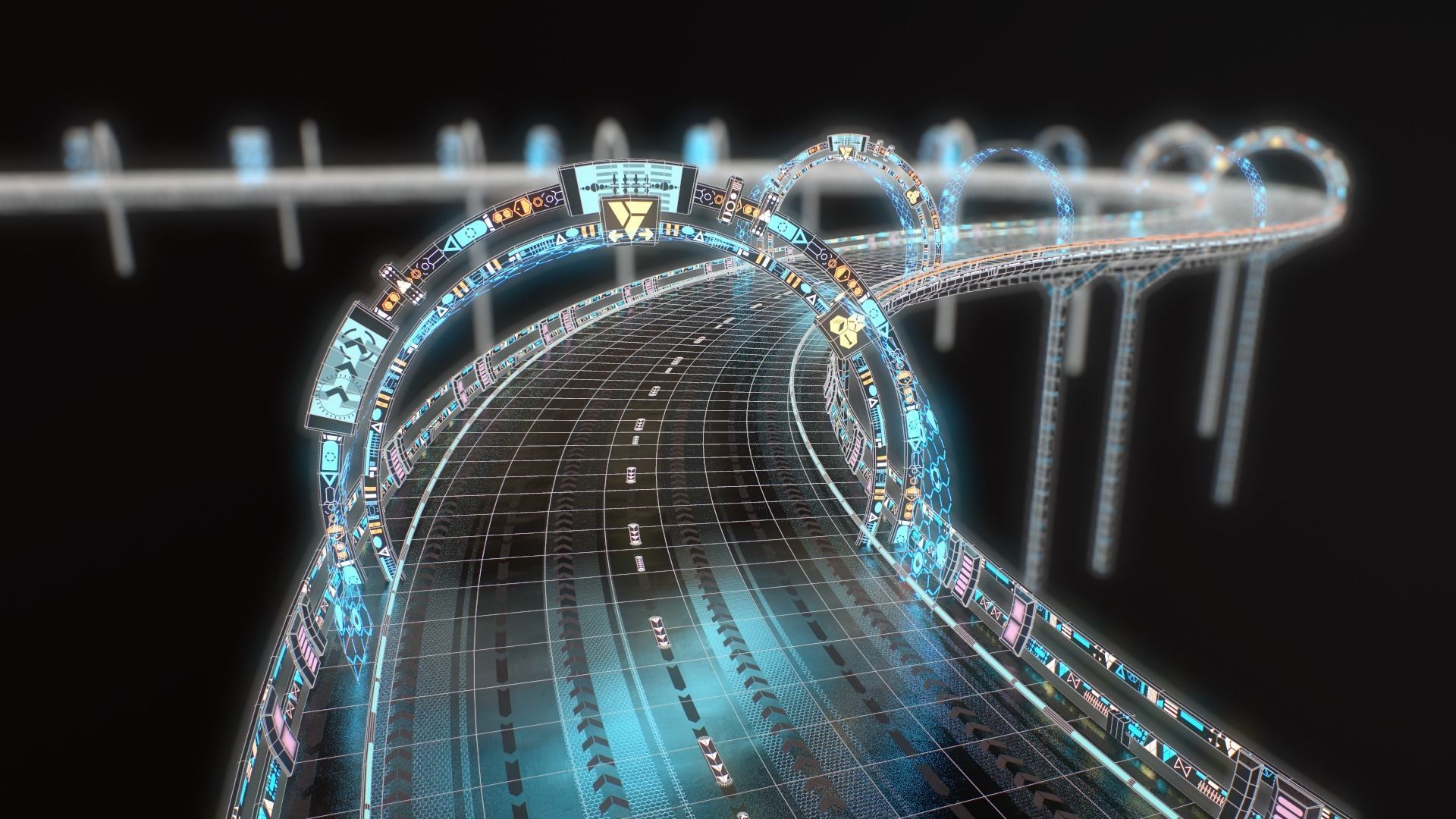 Sci-fi Road Low-poly 3D model_25