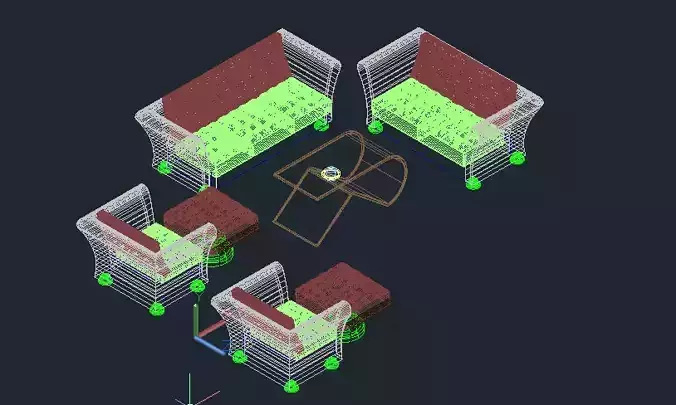 Living room Sofa with a Light embedded Table