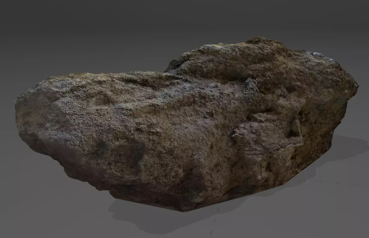 Rock Cliff Photoscanned Low-poly 3D model_0