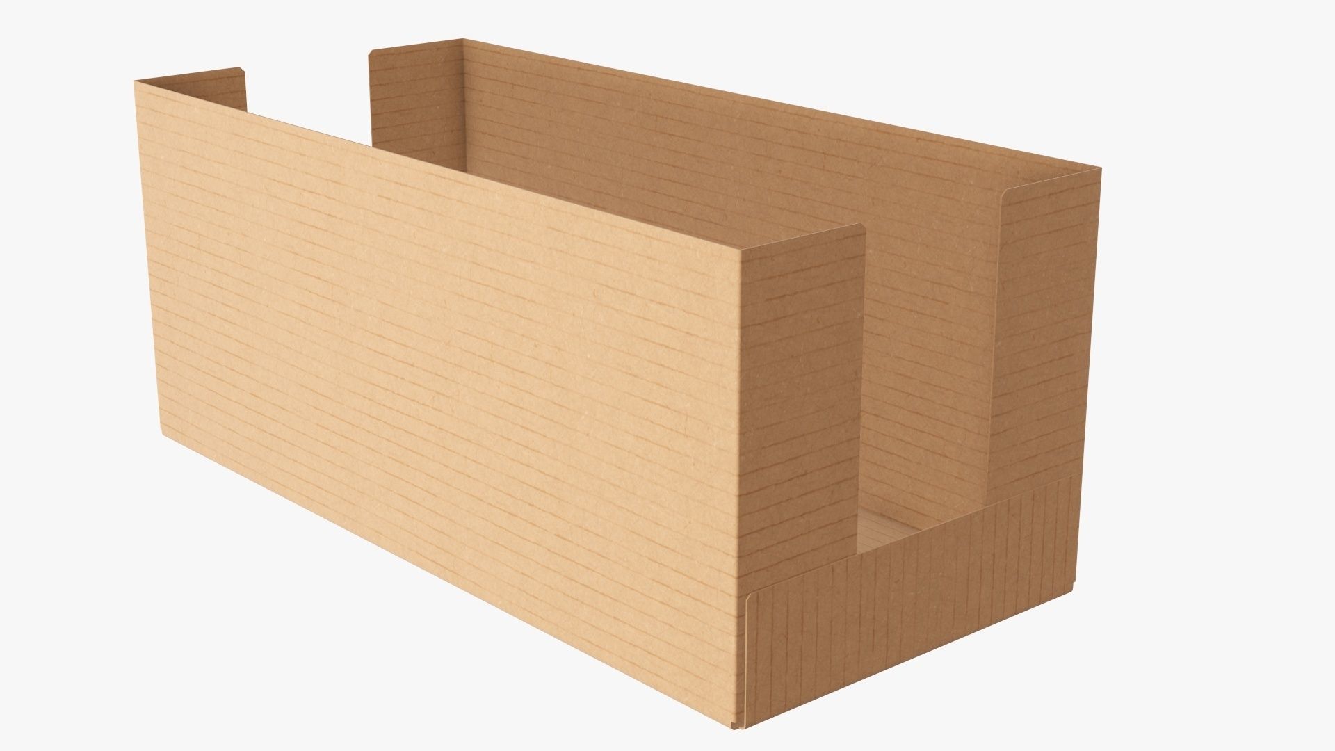 Tray cardboard box short shelf 3D model_4