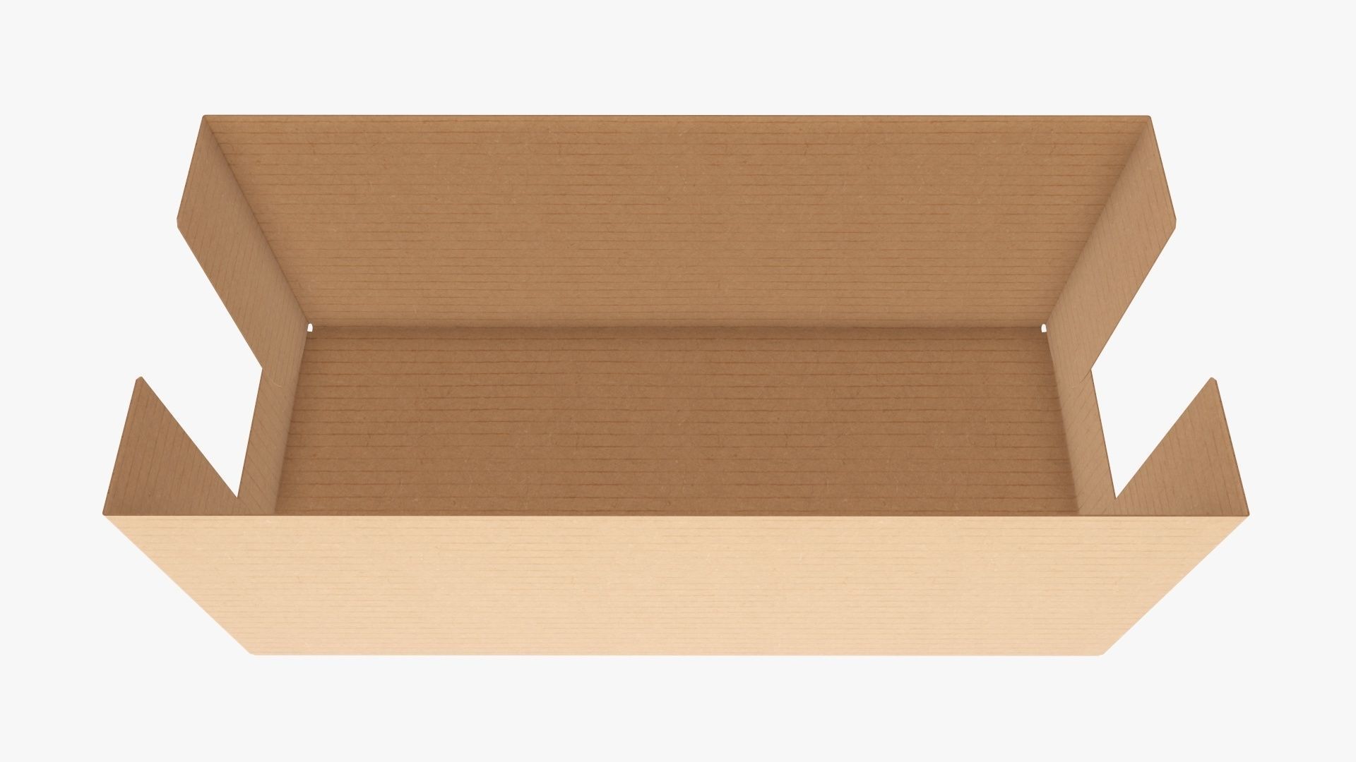 Tray cardboard box short shelf 3D model_1