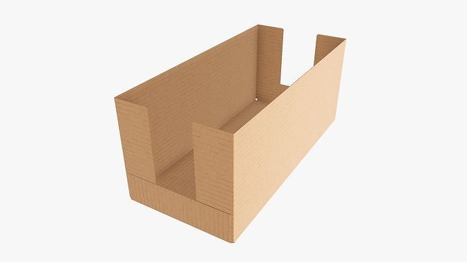 Tray cardboard box short shelf 3D model