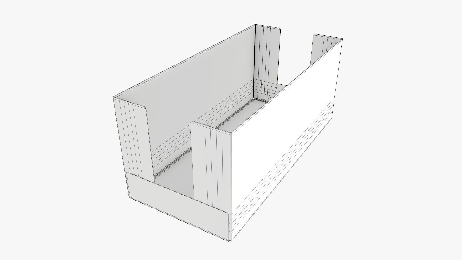 Tray cardboard box short shelf 3D model_5