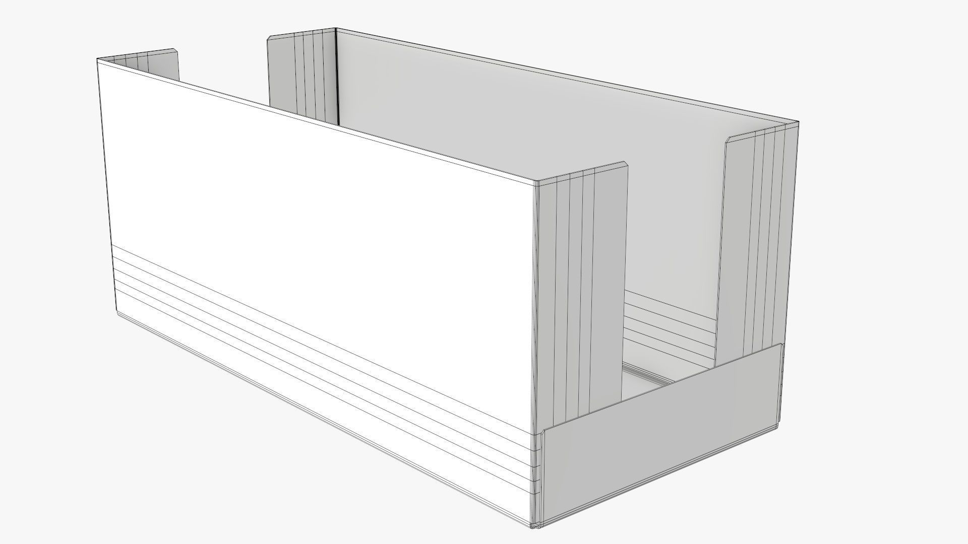 Tray cardboard box short shelf 3D model_9