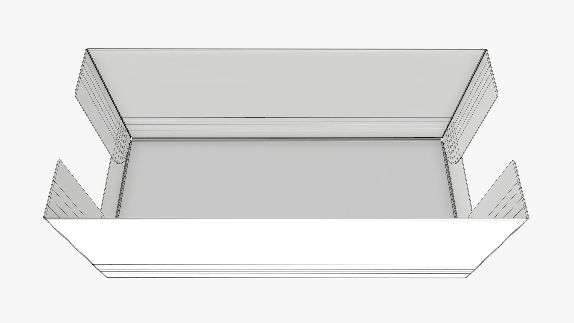 Tray cardboard box short shelf 3D model_6