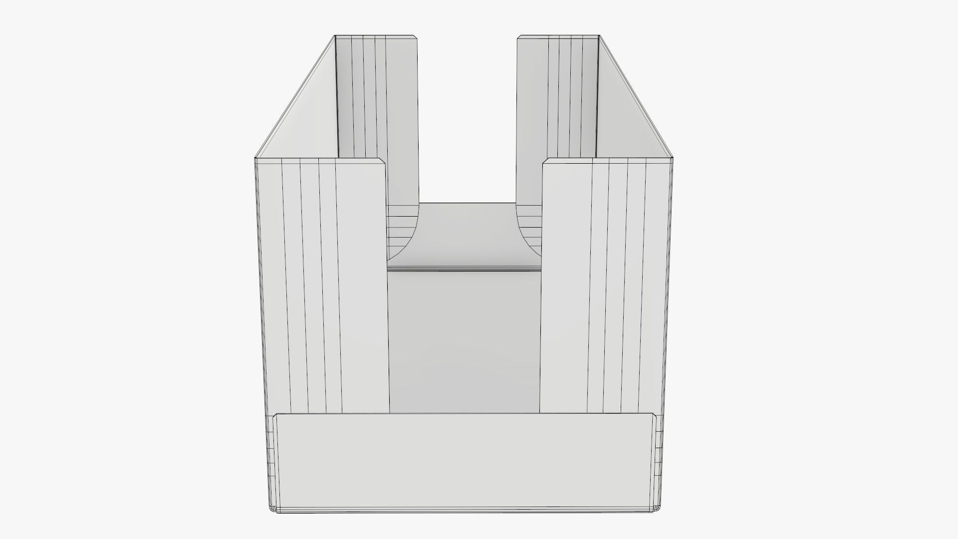 Tray cardboard box short shelf 3D model_8