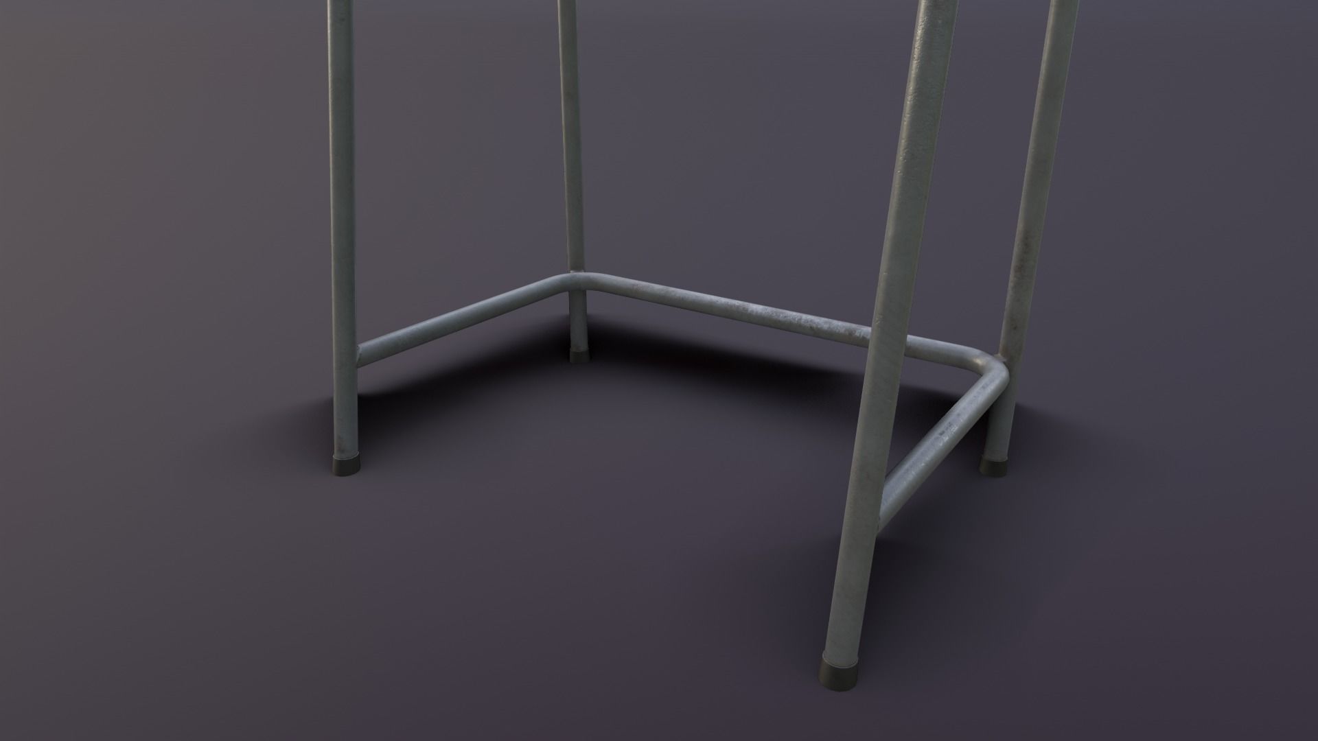 Old Japanese School Desk Low-poly 3D model_28