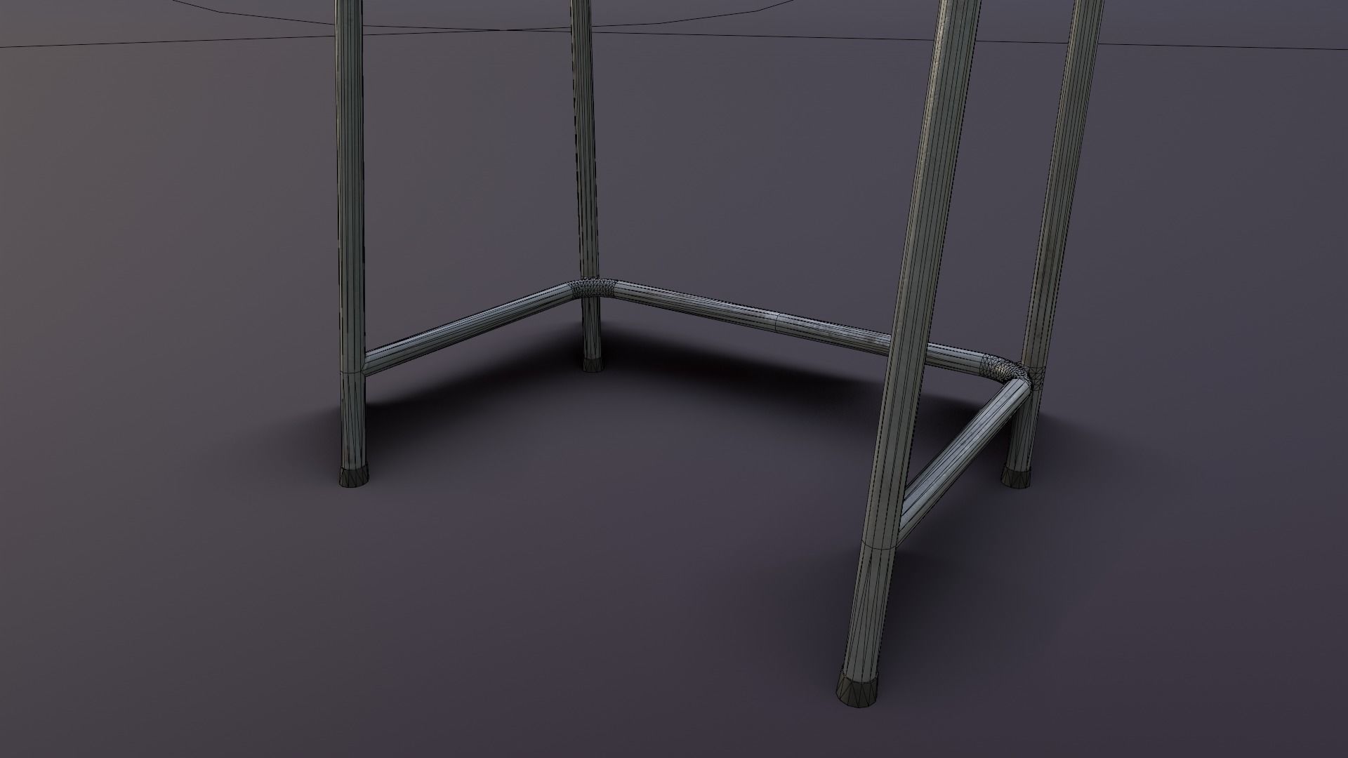 Old Japanese School Desk Low-poly 3D model_29