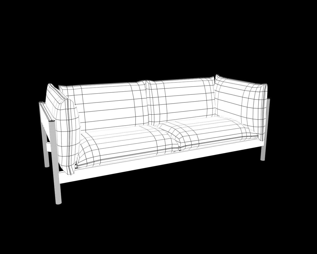 Low poly Sofa with 12 different texture Low-poly 3D model_13