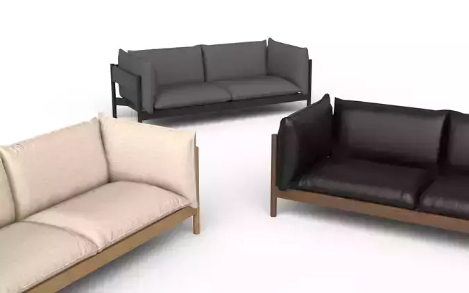 Low poly Sofa with 12 different texture