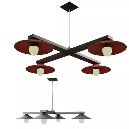 Vintage Light Fixture for Ceiling with PBR Options Textures Low-poly 3D model