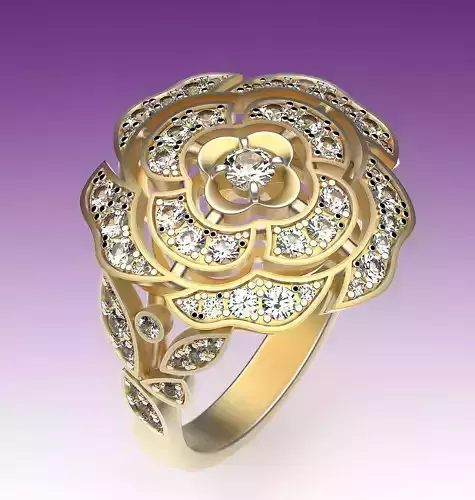 Ring Camellia 3D print model