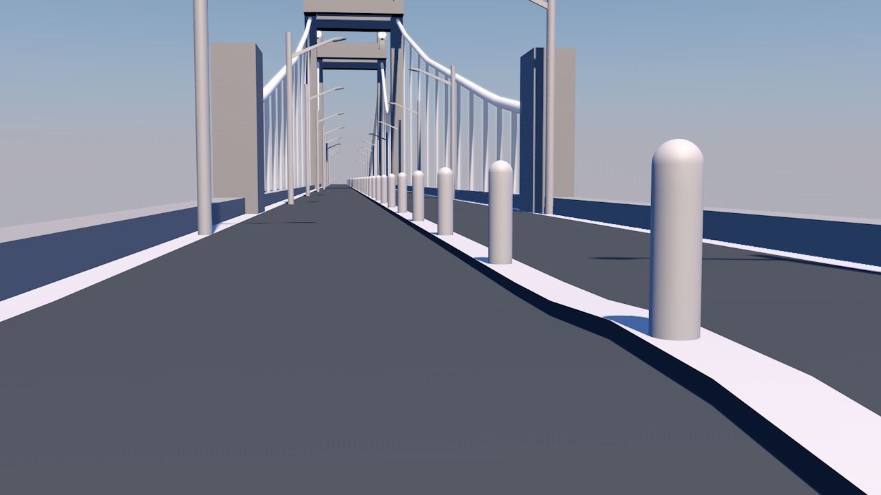 Bridge on night Free low-poly 3D model_11