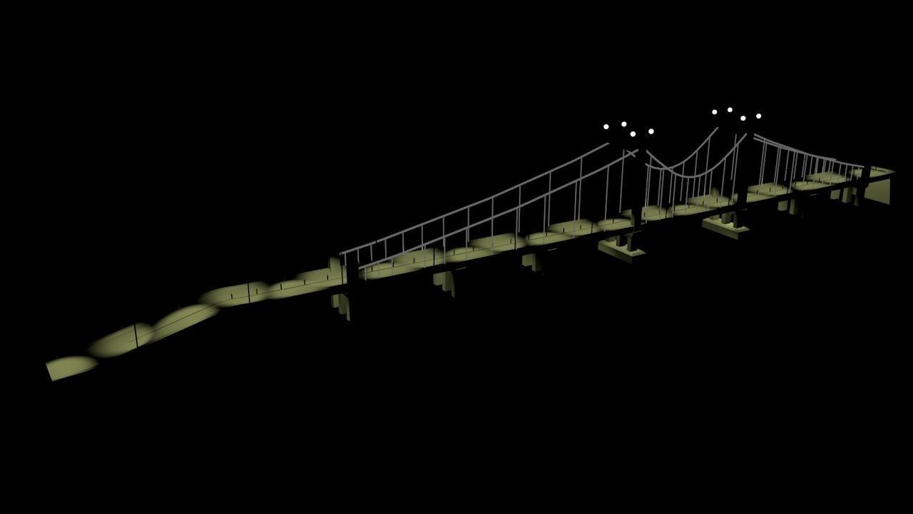 Bridge on night Free low-poly 3D model_3
