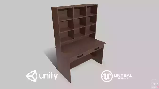 Game Ready Old Table Low-poly 3D model