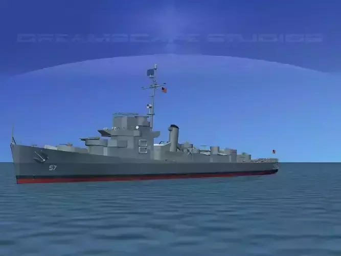 Destroyer Escort DE-57 USS Fog 3D model