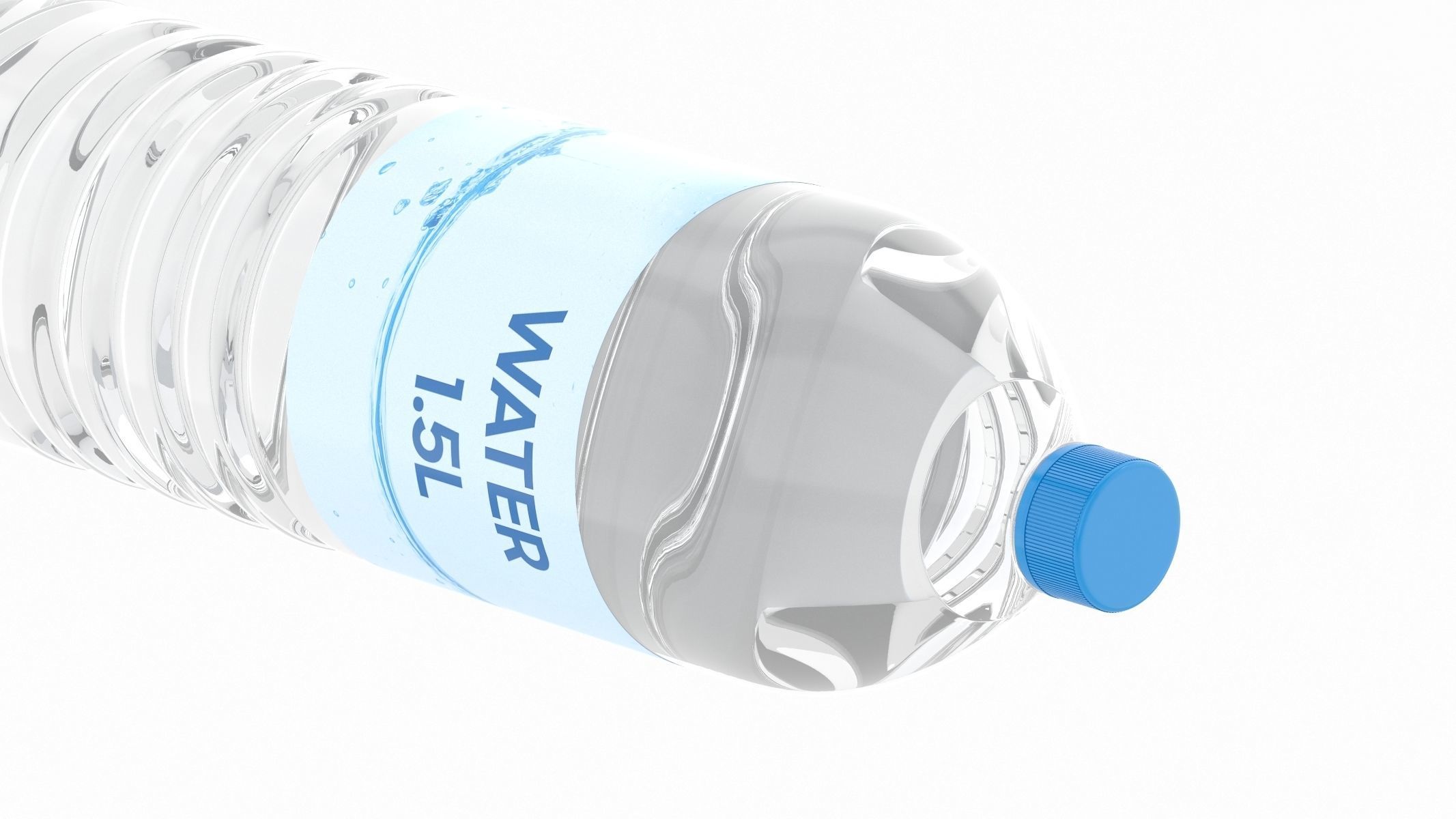4 Water Bottles Collection 3D model_9