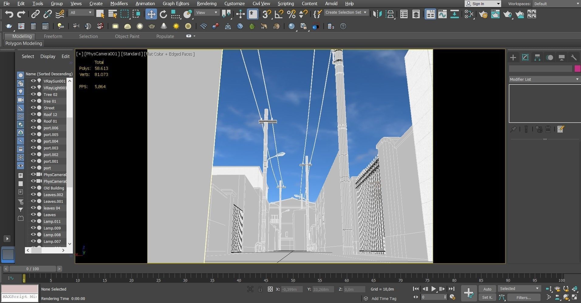 Anime Street Low-poly 3D model_7
