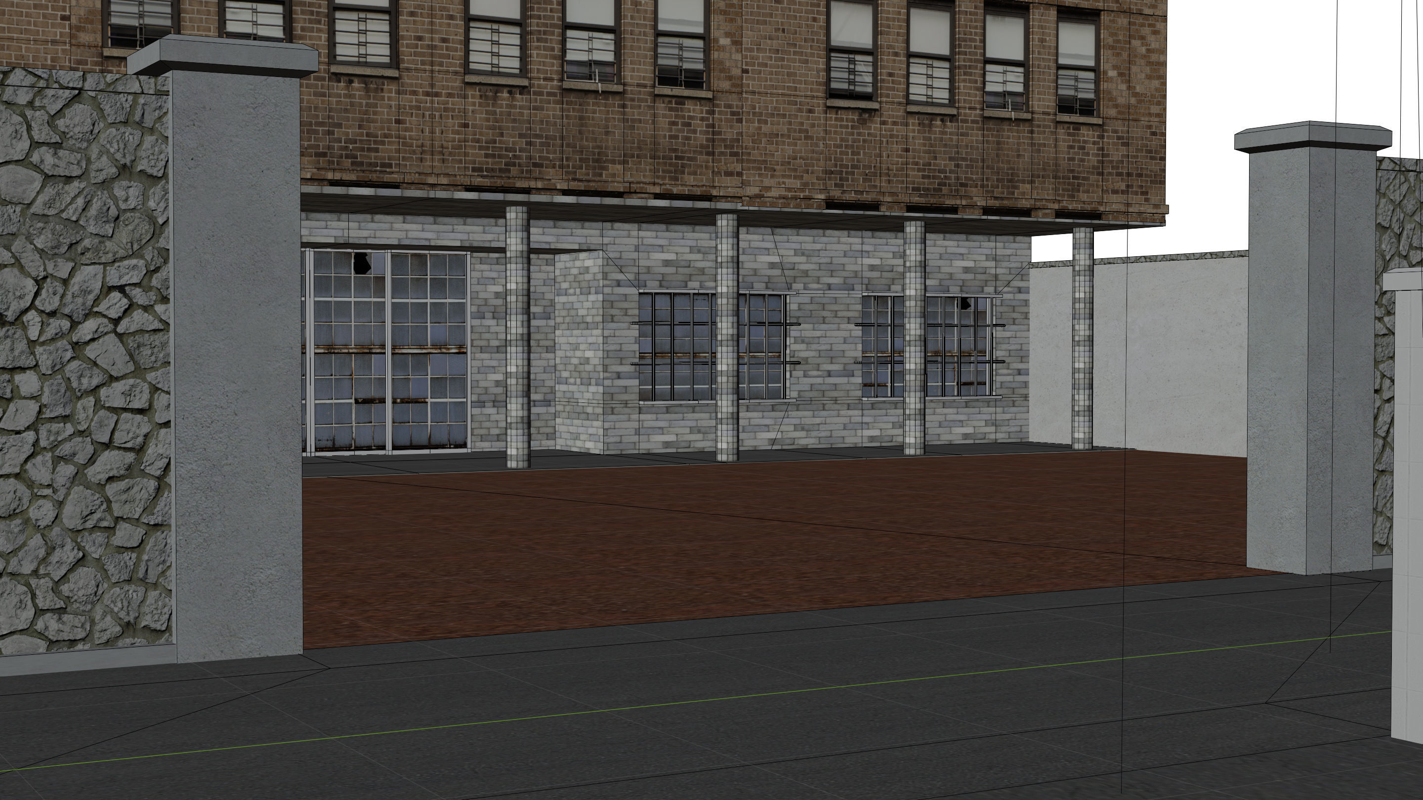 Anime Street Low-poly 3D model_9