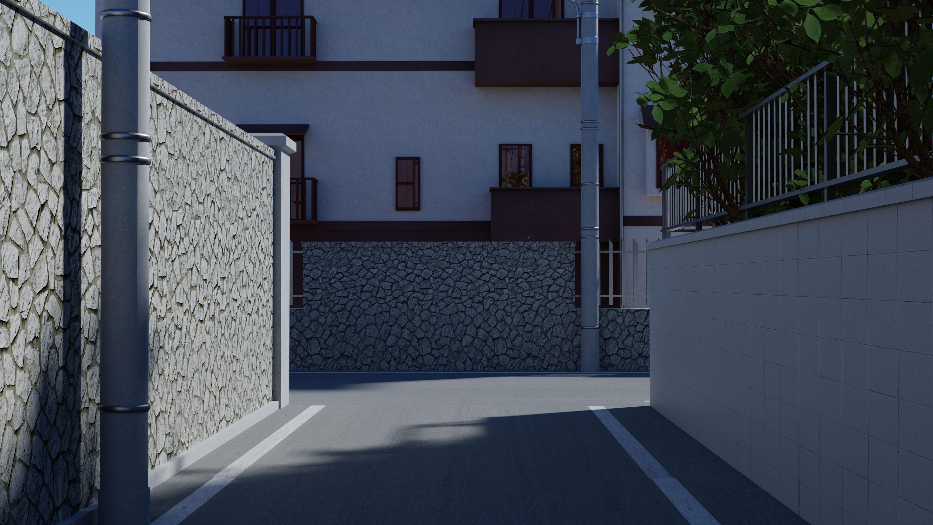 Anime Street Low-poly 3D model_10