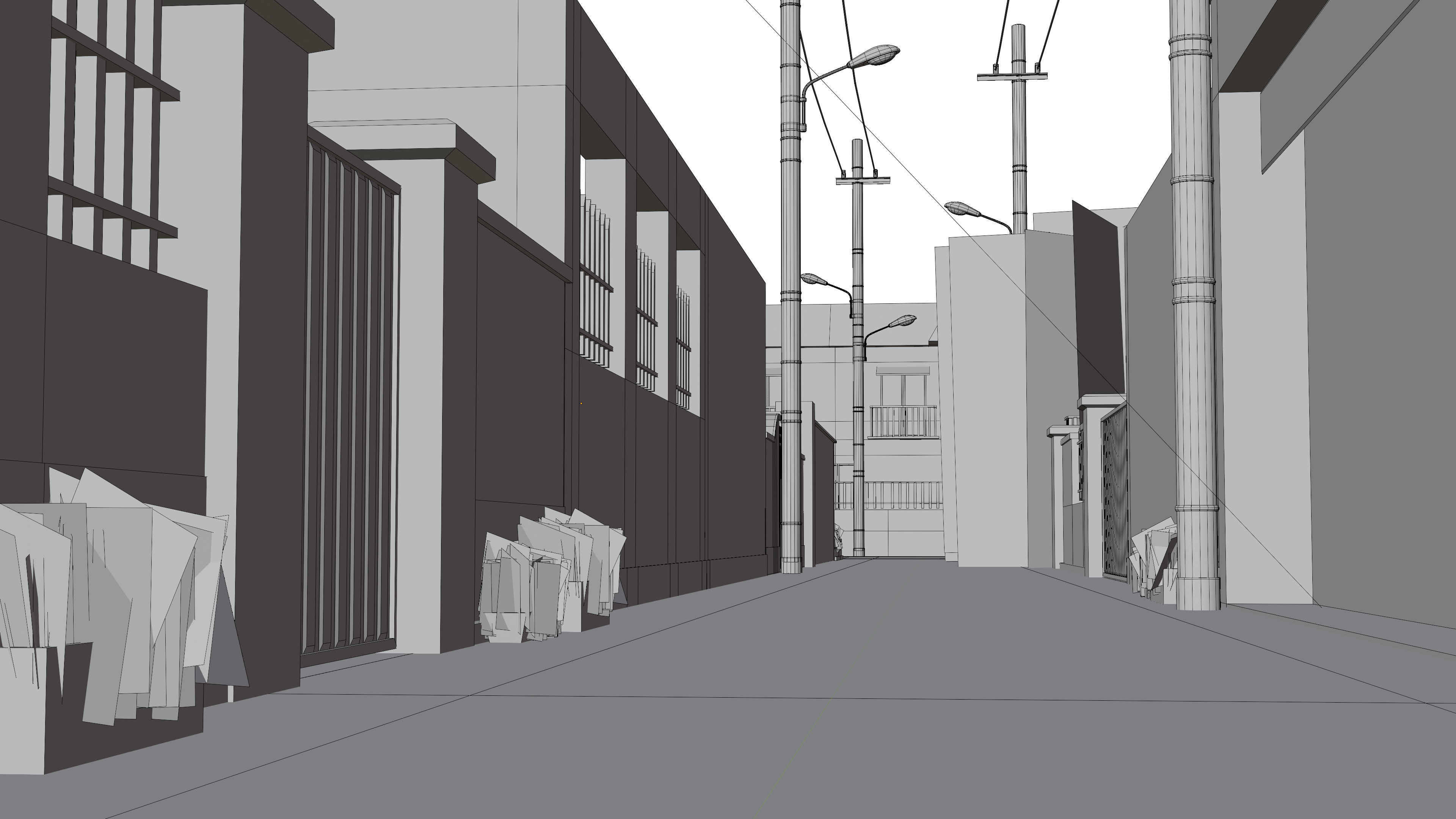 Anime Street Low-poly 3D model_15