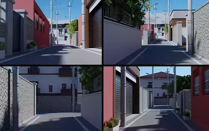 Anime Street Low-poly 3D model