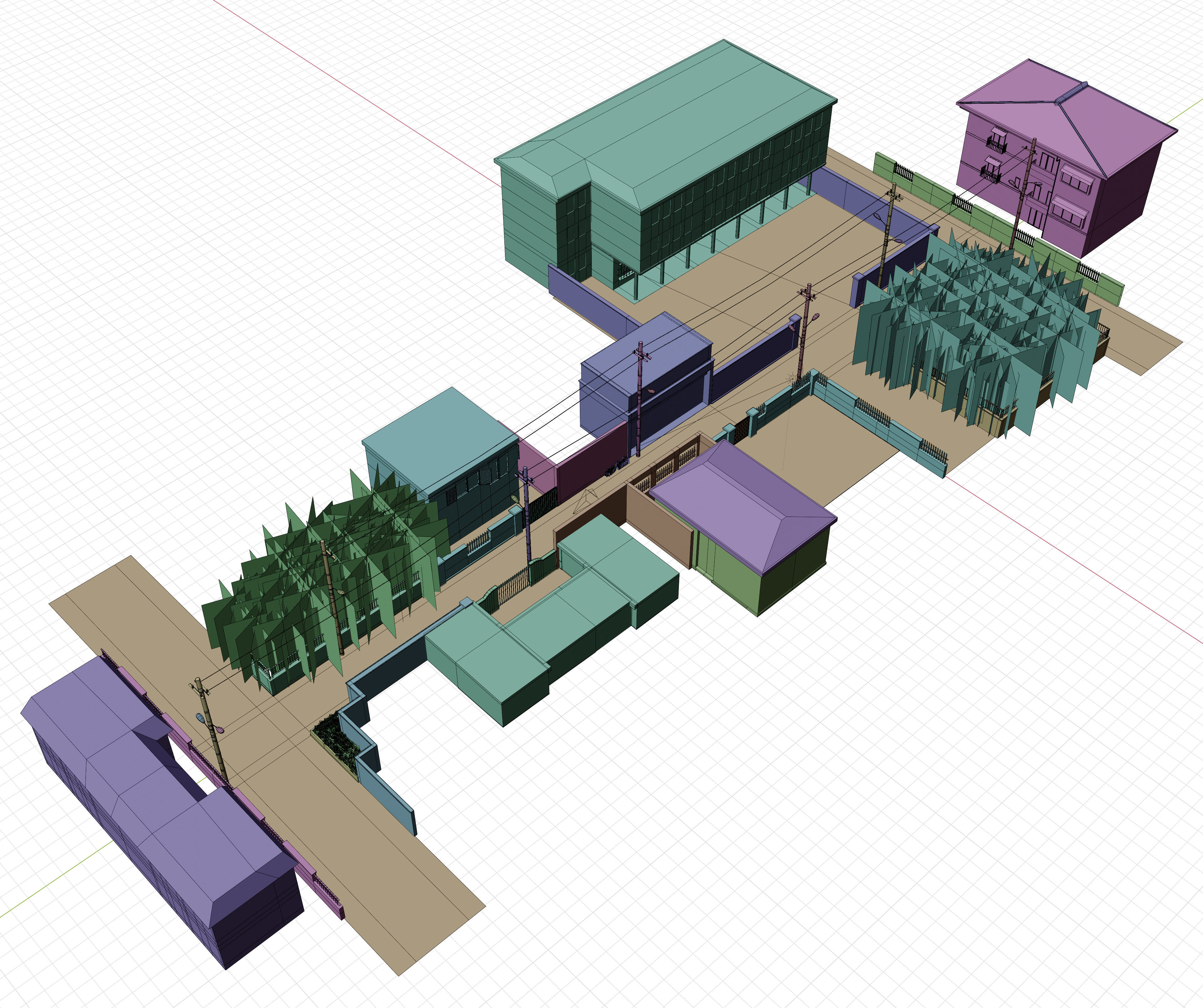 Anime Street Low-poly 3D model_18