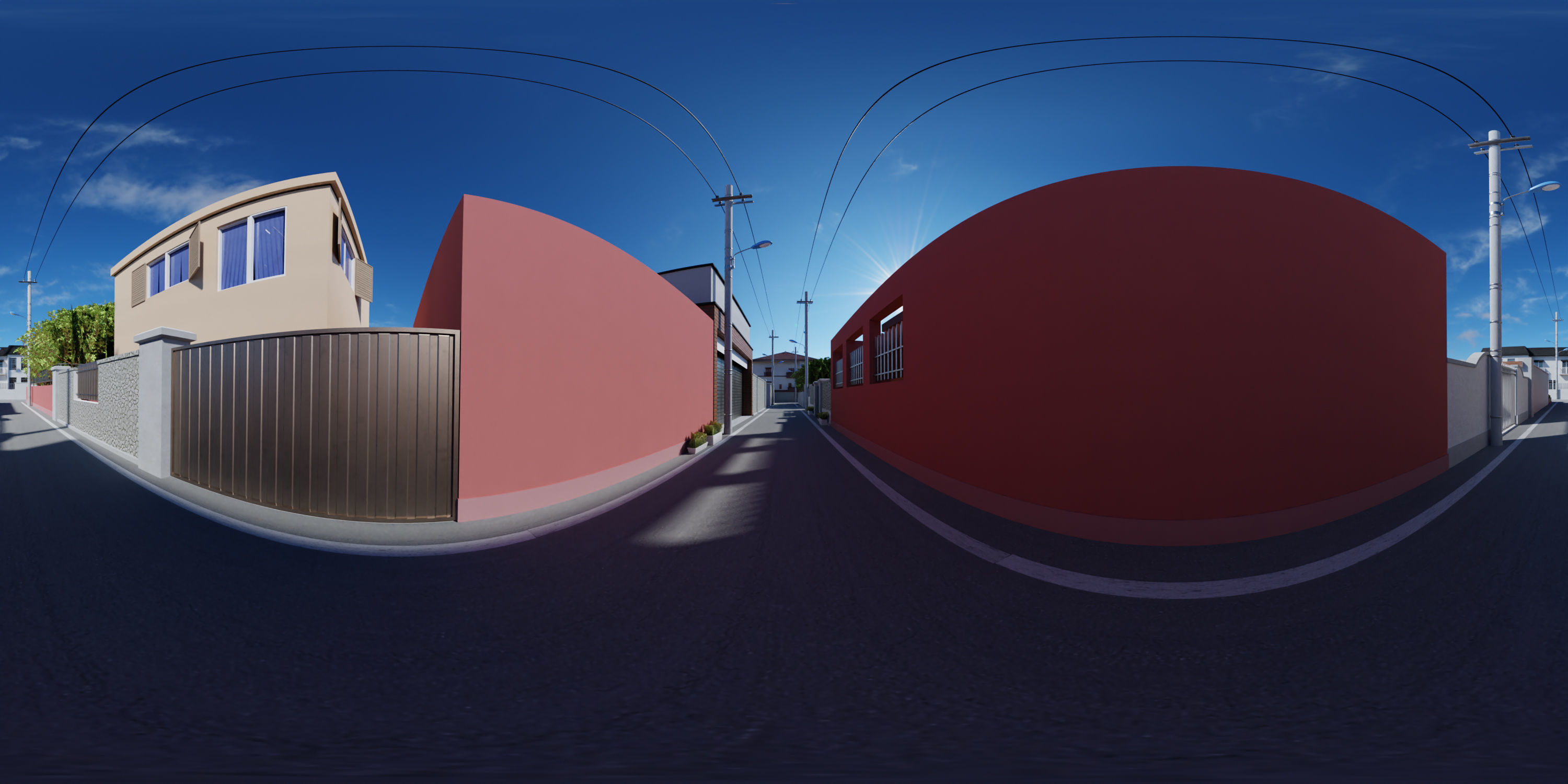 Anime Street Low-poly 3D model_3