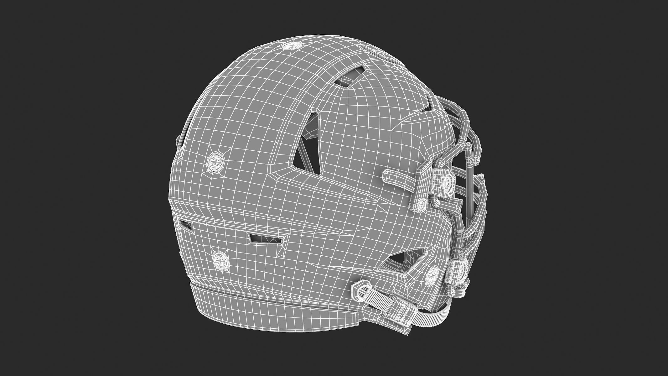 Riddell SpeedFlex Adult Football Helmet with Facemask 3D model_12