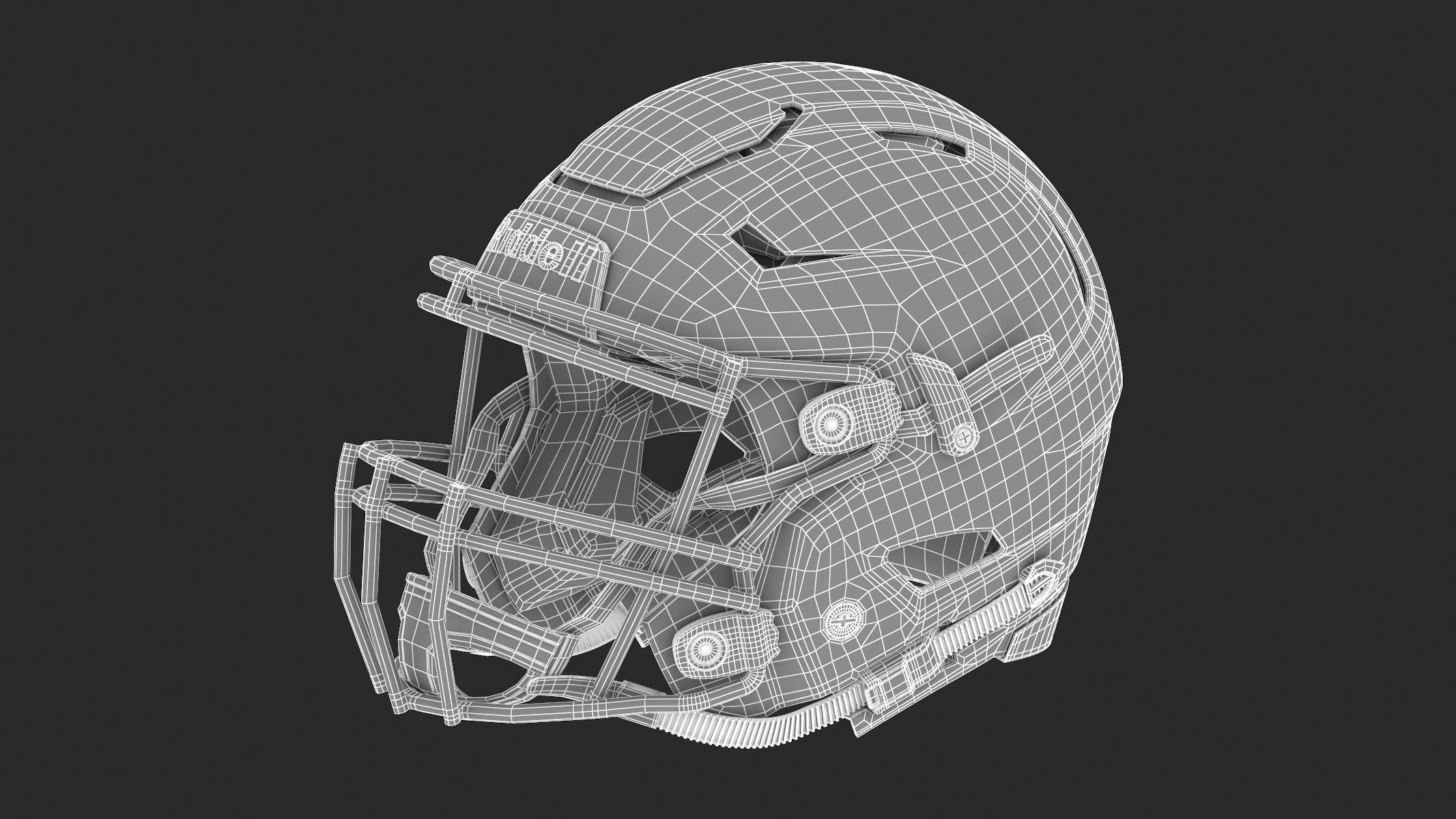 Riddell SpeedFlex Adult Football Helmet with Facemask 3D model_10
