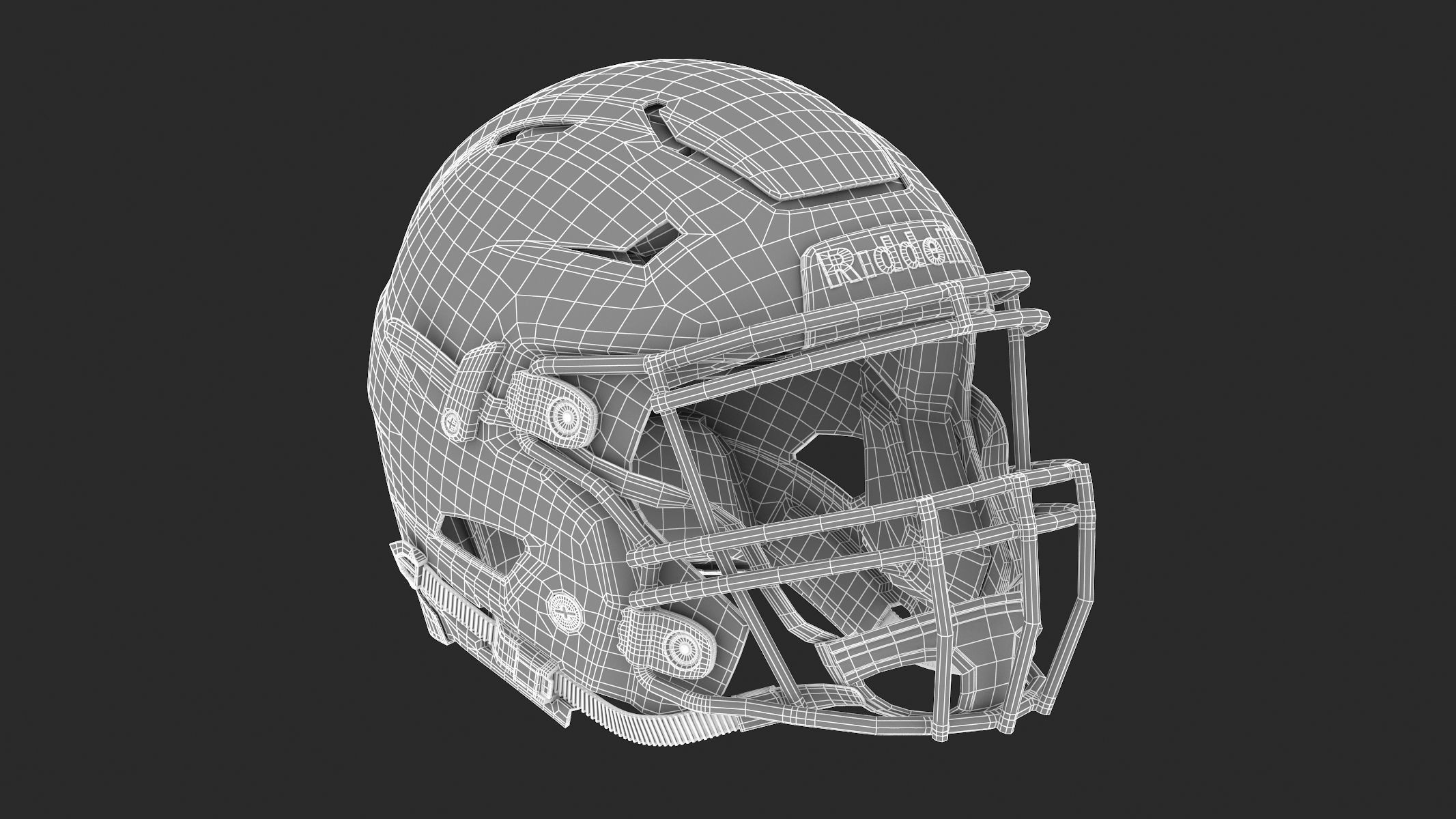 Riddell SpeedFlex Adult Football Helmet with Facemask 3D model_11
