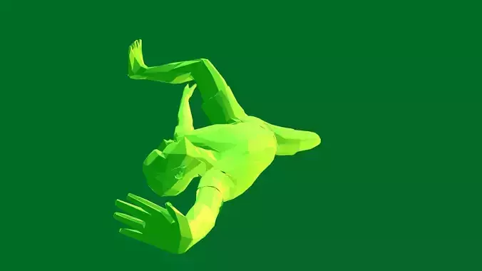 Low poly man hand stand
