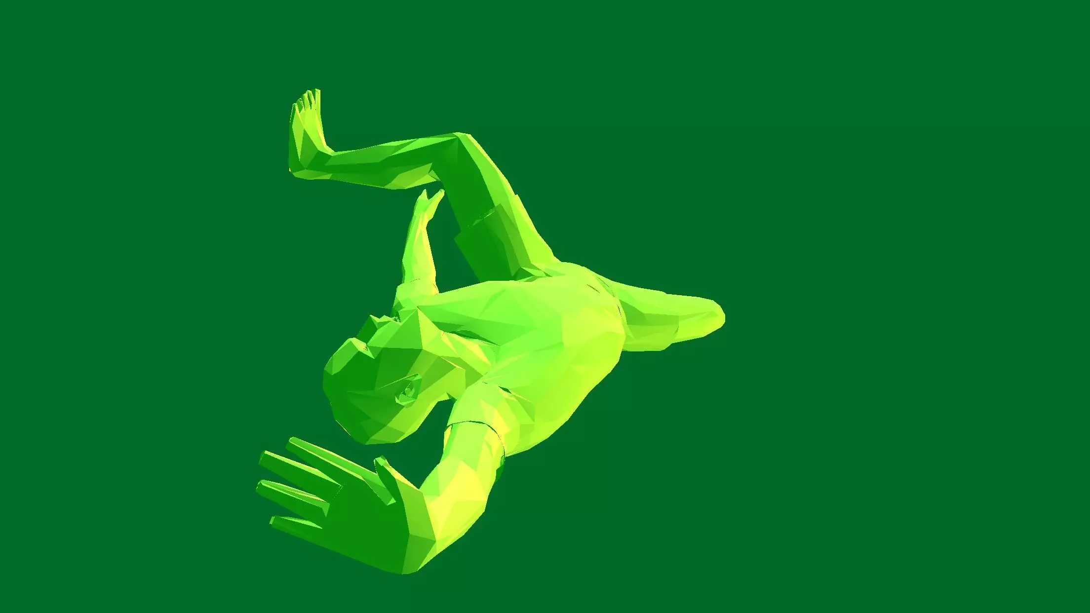 Low poly man hand stand 3D model_0