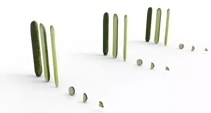 cucumber long Low-poly 3D model