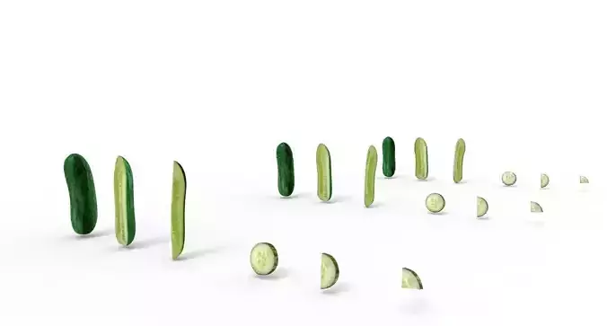 cucumber short Low-poly 3D model