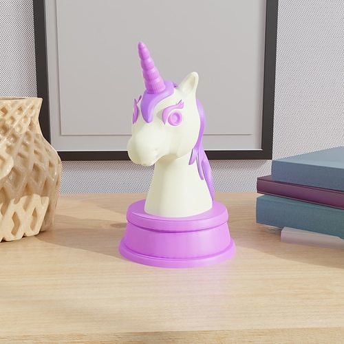 Unicorn Cartoon Style for 3D Print  3D print model