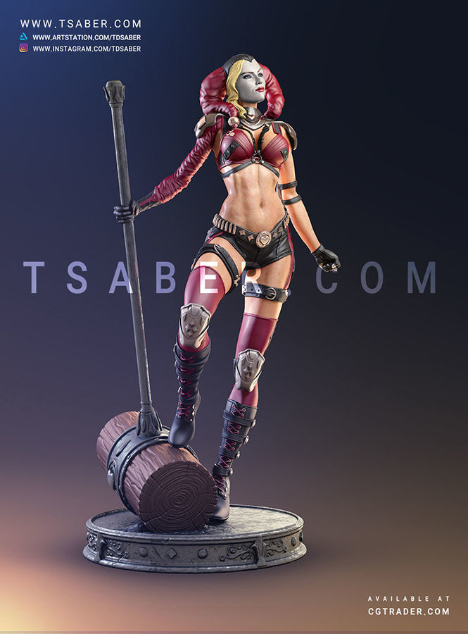 Harley Quinn Statue - DC Comics Statue 3D print model_7