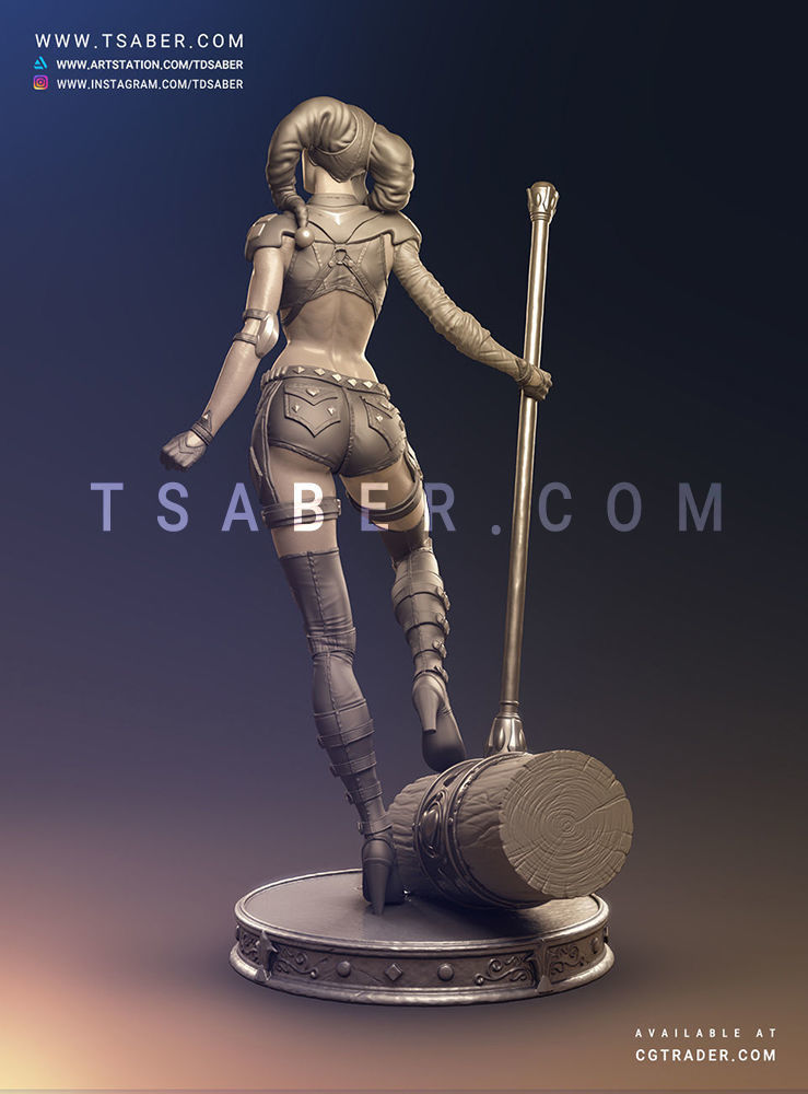 Harley Quinn Statue - DC Comics Statue 3D print model_10