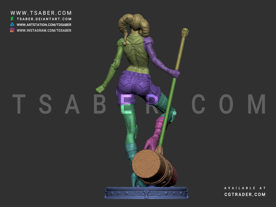 Harley Quinn Statue - DC Comics Statue 3D print model_6