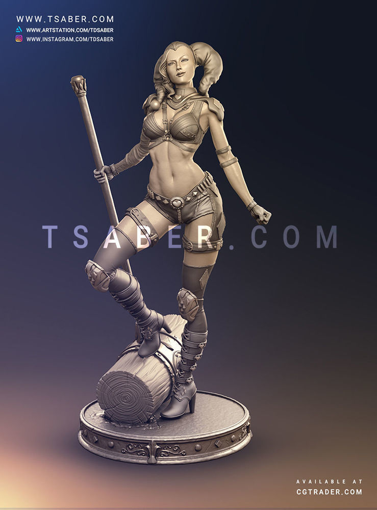 Harley Quinn Statue - DC Comics Statue 3D print model_9