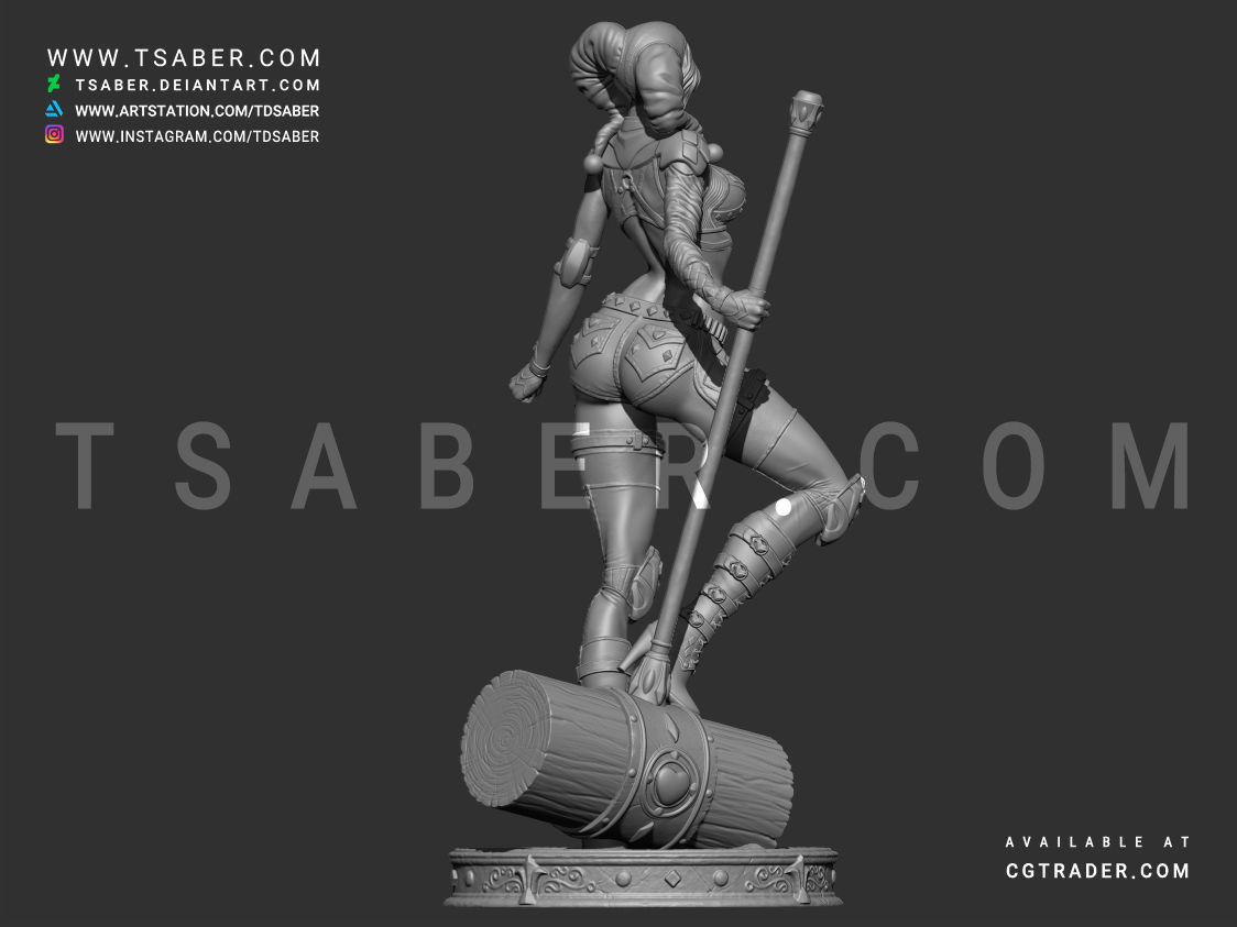 Harley Quinn Statue - DC Comics Statue 3D print model_17